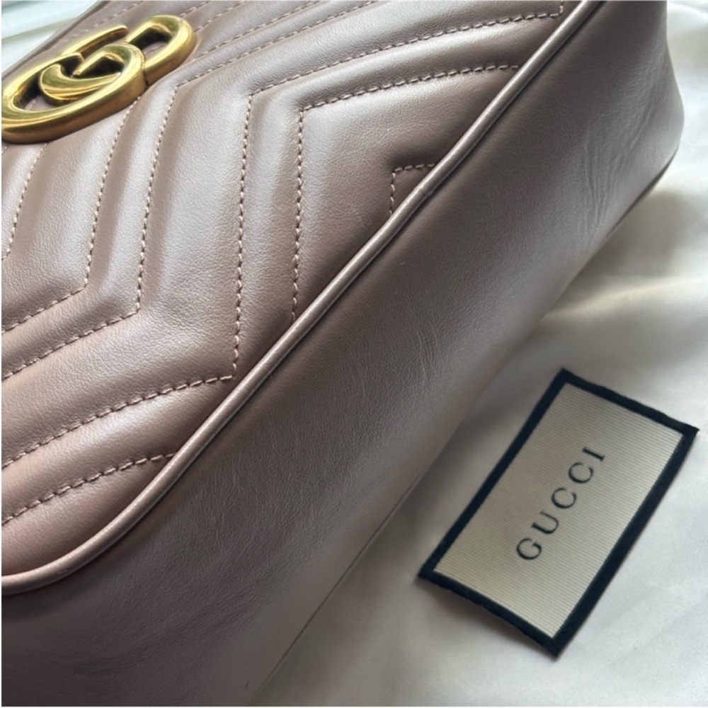 Gucci Maramont Rose Quilted Leather Crossbody Camera Bag - Picture 15 of 16